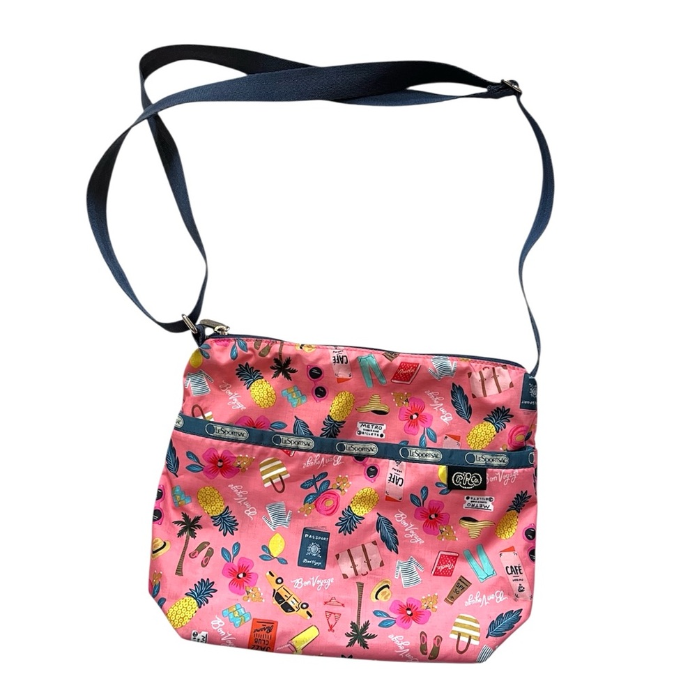 LeSportsac Rifle Paper Co Pink Tropical Voyage Cleo Crossbody Bag